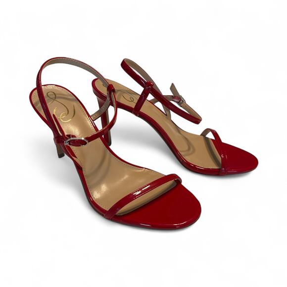 Sam Edelman Doran Heels Size 9 Ruby Red Patent Leather - Picture 7 of 16